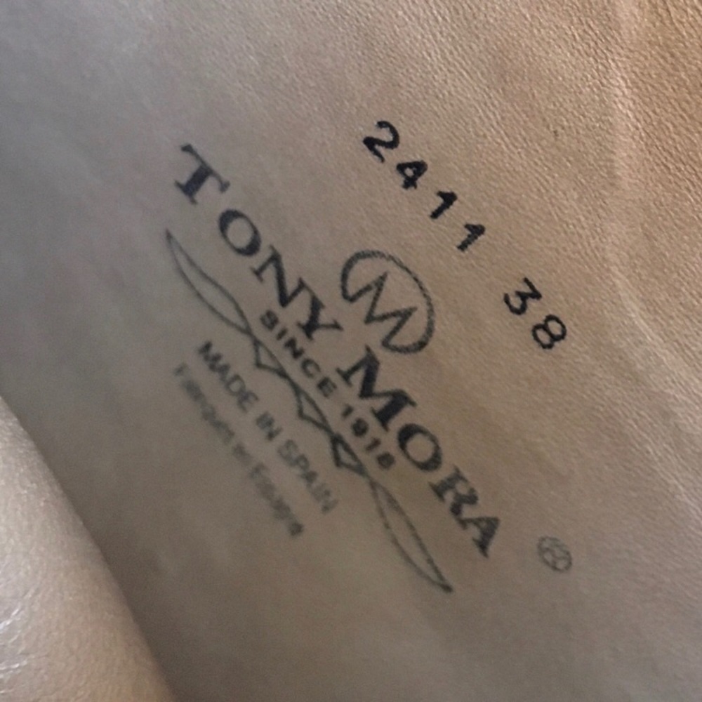 TONY MORA Tall Flat Leather Boots Brown 8 - Picture 8 of 10